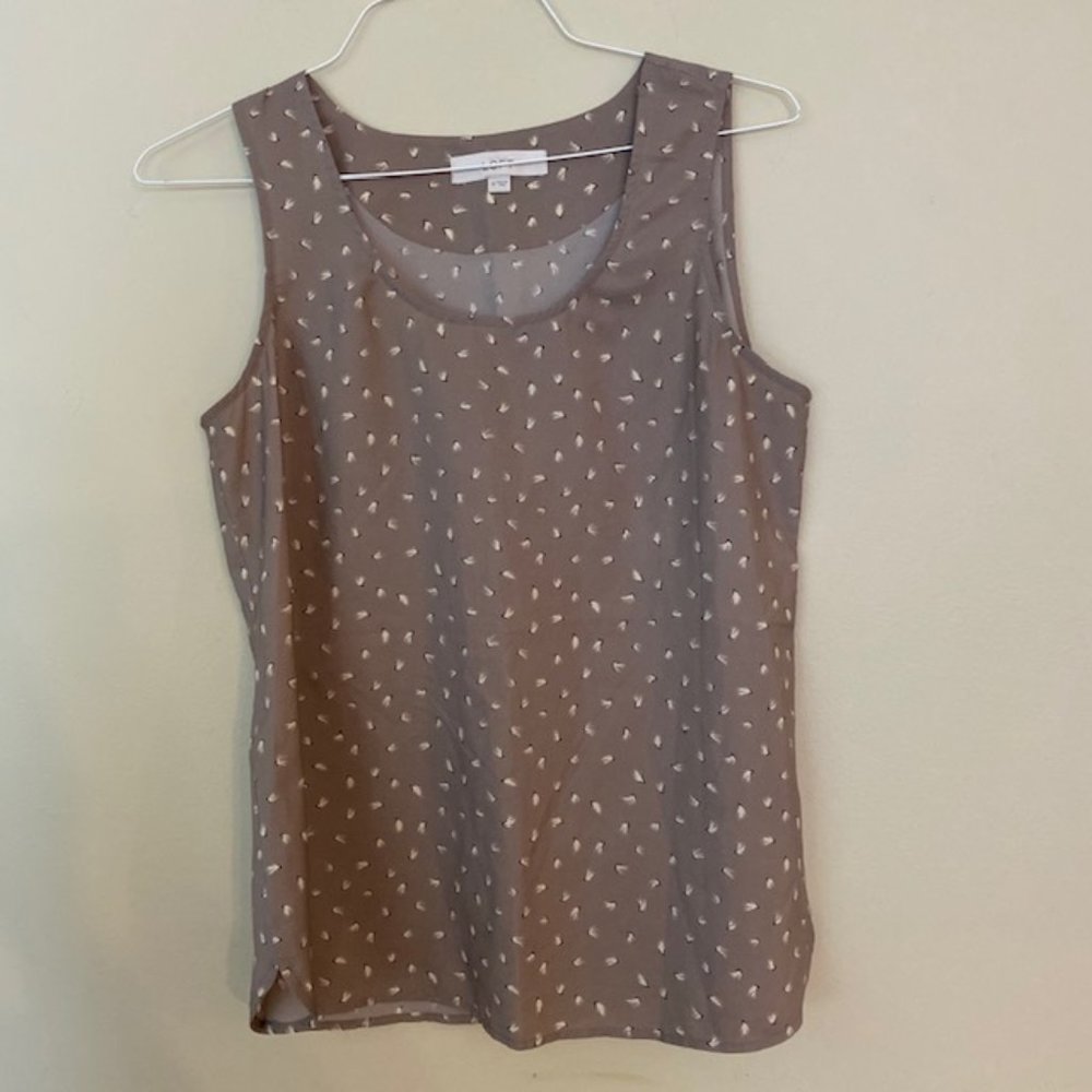 Loft Taupe Feather Blouse